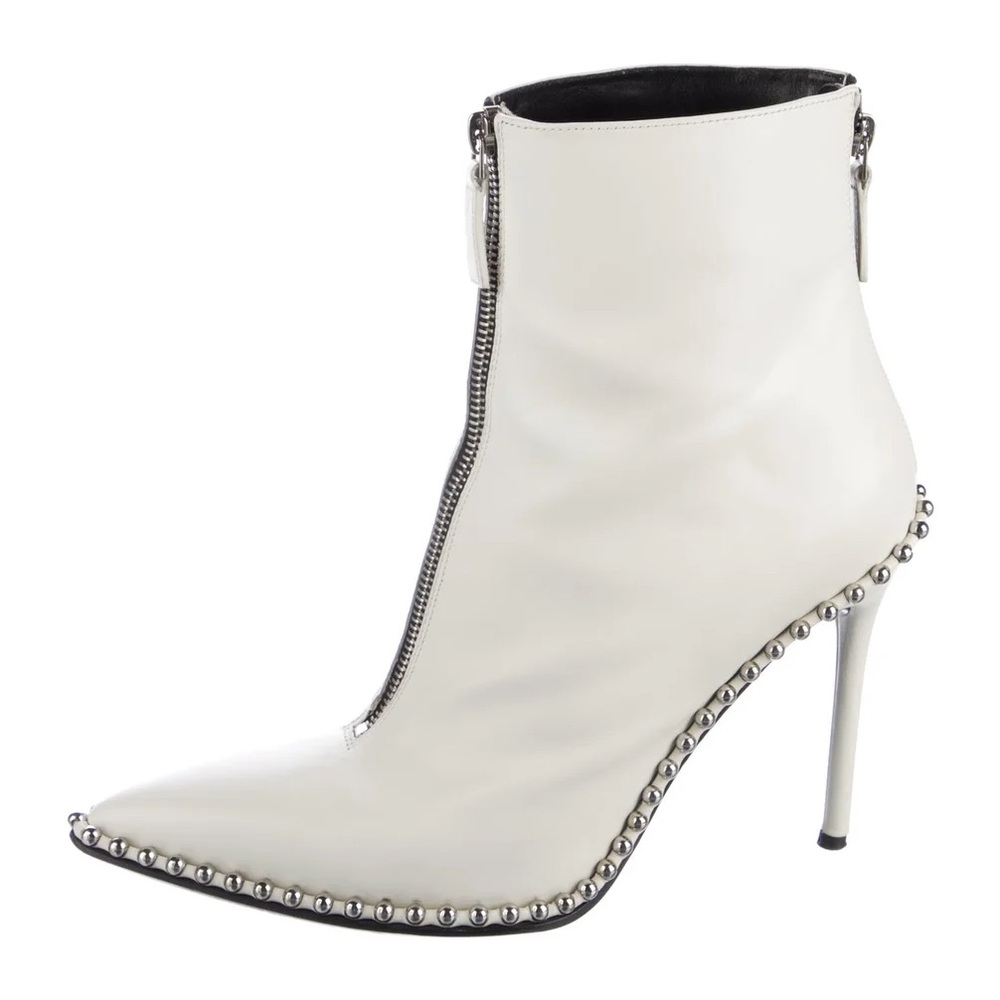 Alexander Wang White Leather Studded Boots – size 36.5